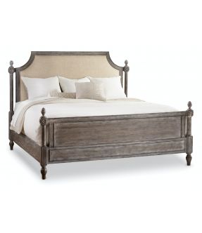 French Provincial Wooden Queen Bed Frame with Light Oak Finish - Amira